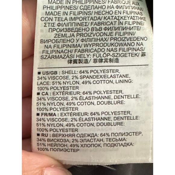 Banana Republic gray black lace overlay sheath dress size 0 - Picture 4 of 11